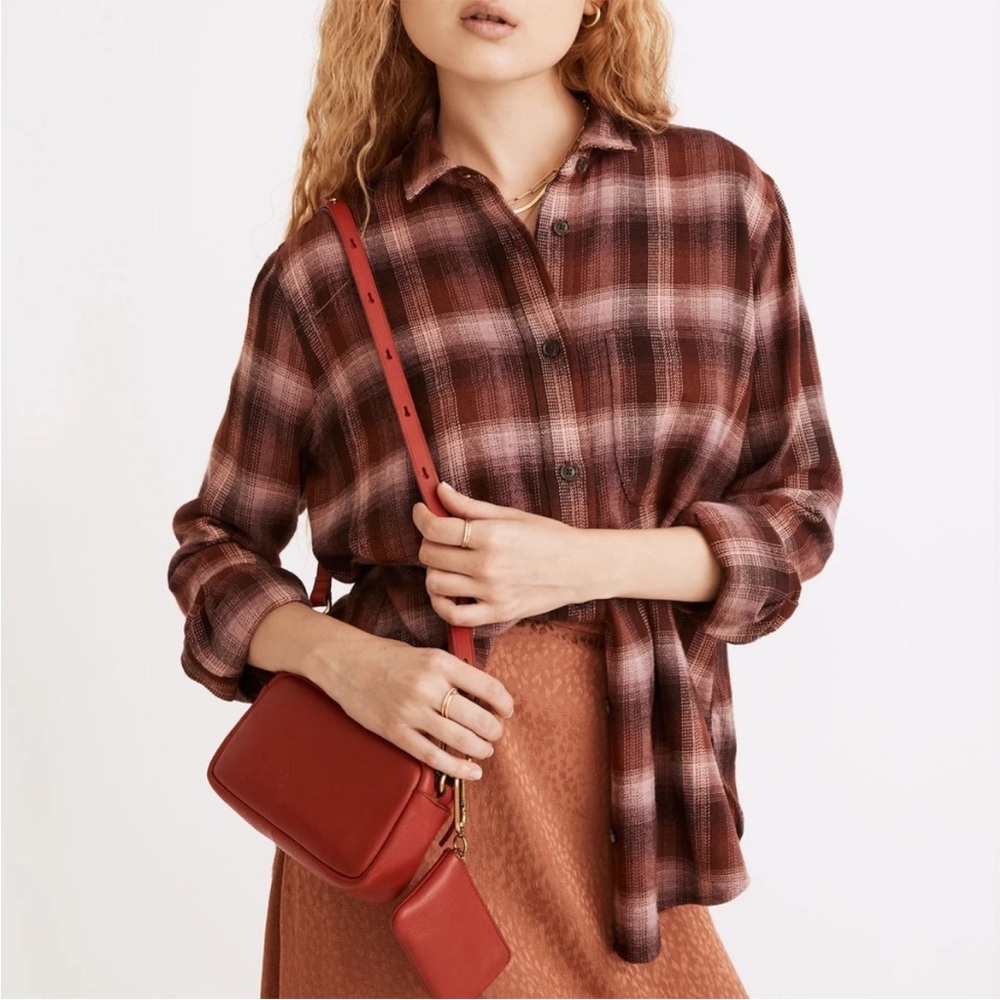Madewell Oversized Ex-Boyfriend Swing Shirt in Buffalo Plaid